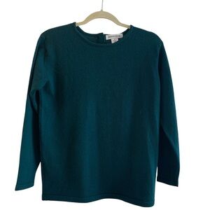 Macy’s Design Studio Hunter Green 100% Pure Wool Crewneck Sweater Size S